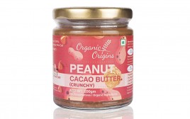 Organic Origins Peanut Cacao Butter. (Crunchy)  Glass Jar  200 grams